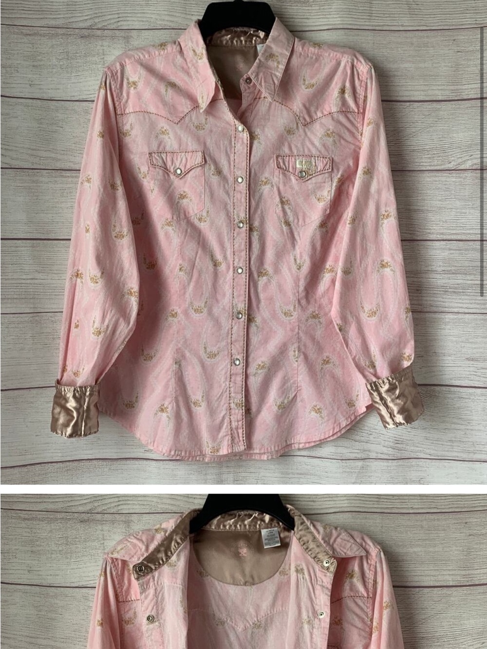 Women's Pink Button-Down Western Shirt